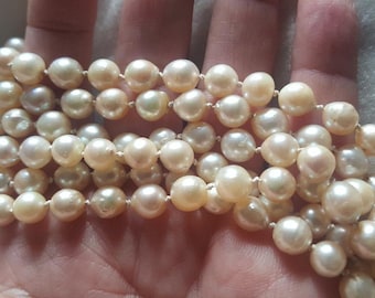 Vintage Opera Length Salt Water Akoya Cultured Pearl Necklace
