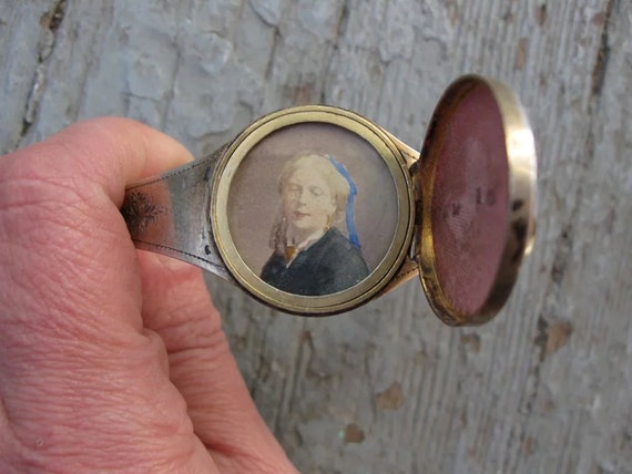 Victorian Silver Locket Bracelet With Rock Crysta… - image 3