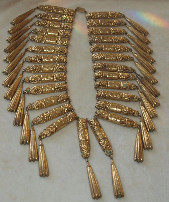 Huge 1920's Chinese Bib Necklace