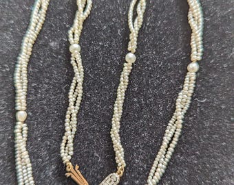 Antique Multi-Strand Natural Seed Pearl Necklace