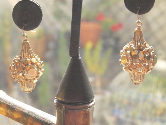 18th Century Italian Filigree Bombe Earrings