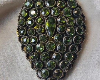 French Art Deco Peridot Dress Clip, Simply Sublime!