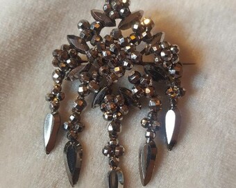 Victorian Cut Steel Girandole Brooch