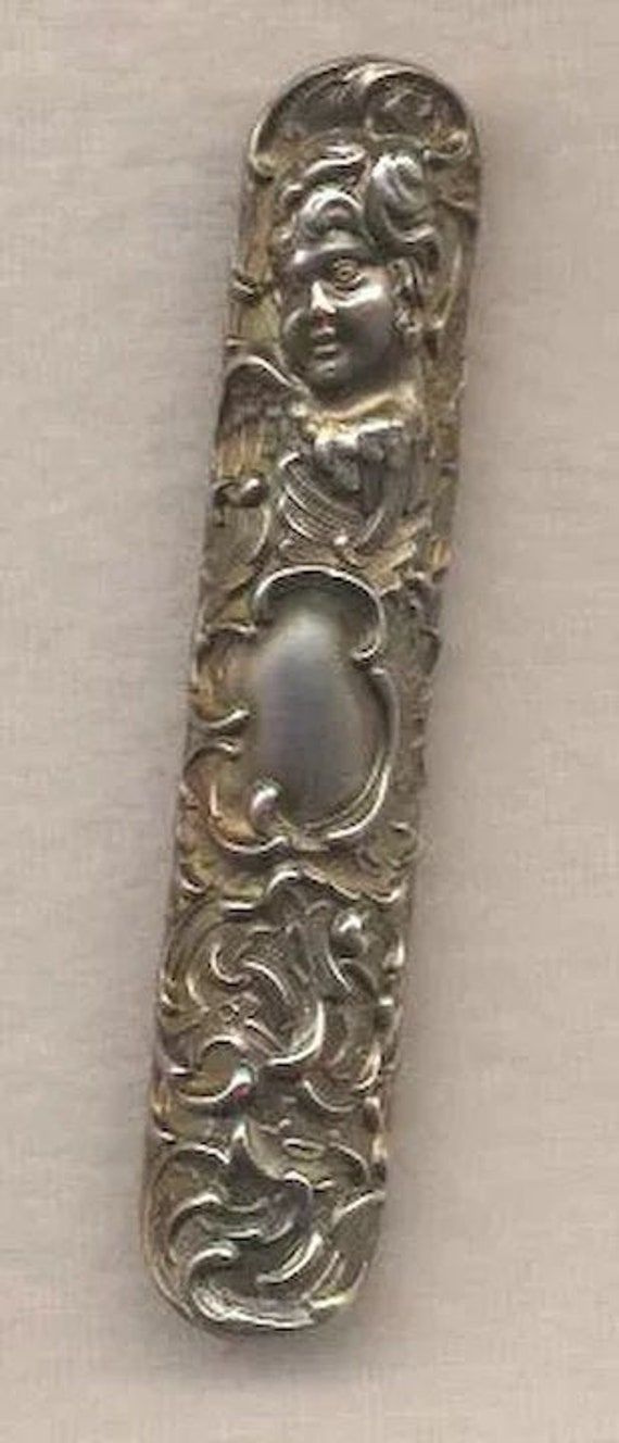Sweet Art Nouveau  Angel Brooch in Silver - image 1