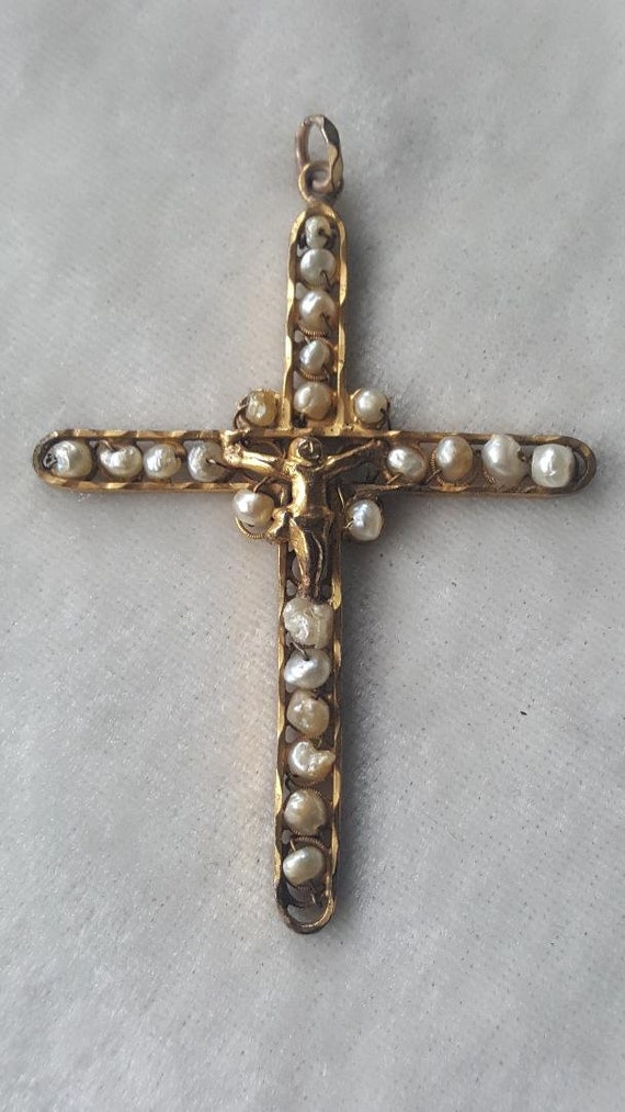 18Th Century Natural Pearl Pectoral Cross. - image 1