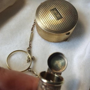 1930's 14k Compact And Lipstick Chatelaine image 4