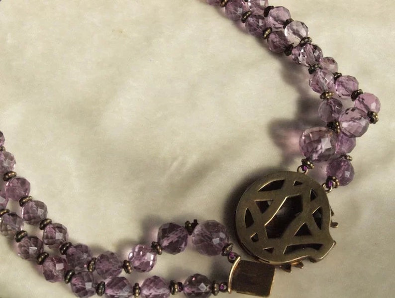 Art Nouveau Amethyst and Silver Choker Style Necklace image 5