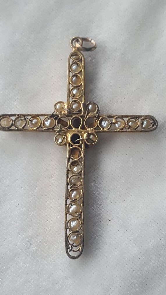 18Th Century Natural Pearl Pectoral Cross. - image 2