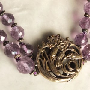 Art Nouveau Amethyst and Silver Choker Style Necklace image 1