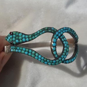 Victorian Turquoise Pave Snake Bracelet