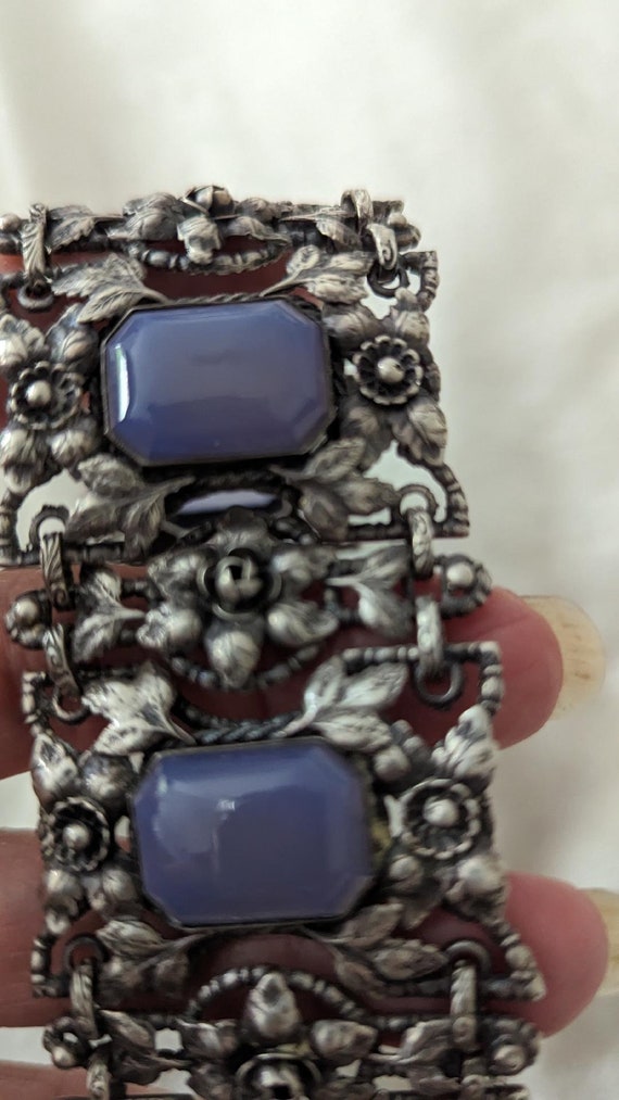 British Arts And Crafts Silver Chalcedony Bracele… - image 3