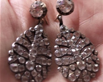 Large Georgian Silver Paste Earrings