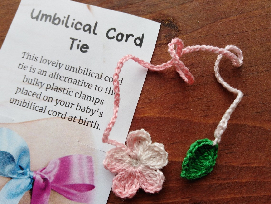 Flower and Leaf Crochet umbilical cord tie for Newborn Baby Etsy
