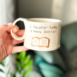 Teacher Mug Design Ceramic Handmade Pottery Mug Craft Gift Idea Coffee Cup Gift for Her Unique Personalized Birthday Anniversary Gift