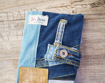 Notebook "Great League" - Jeans Upcycling Unique Handmade