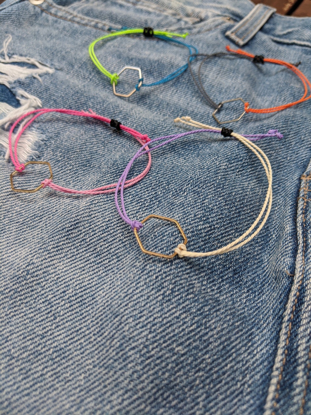 Custom Two Tone Pura Vida Style Pull String Bracelets With Metal