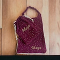 Personalized bamboo sponge elasticated nursery canteen towel/bib with or without pouch product logo