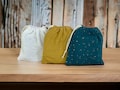 Cotton gauze pouch/clutch bag in 4 sizes - customizable with embroidery product logo