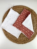 Washable face towel made of bamboo micro-terry and cotton gauze product logo