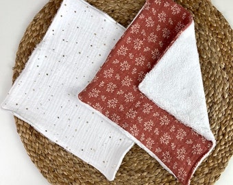 Washable micro sponge bamboo face towel and cotton gauze