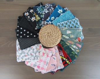 Set of 7 washable wipes/makeup remover wipes/baby wipes micro sponge bamboo and cotton in 4 sizes/basket/pouch/net