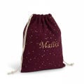 Cotton gauze drawstring bag/pouch/soft toy bag in 4 sizes - customizable with embroidery product logo