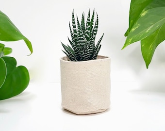 Mini canvas planter | PLANT NOT INCLUDED | 2" succulent planter | fabric planter | personalized gift