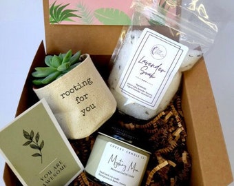 Rooting for you 2" gift box | PLANT INCLUDED | Happy Birthday gift box | Best friend gift box | gift for her | care package gift box
