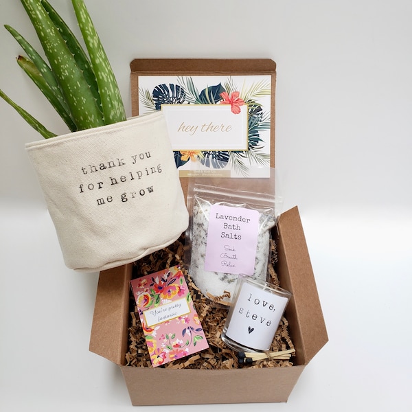 Teacher Care Package | PLANT NOT INCLUDED | Thank you for helping me grow gift box | Gift for Teacher