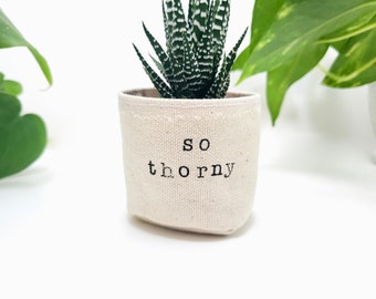 Mini 2" So Thorny canvas planter Valentine's Day Gift - PLANT NOT INCLUDED