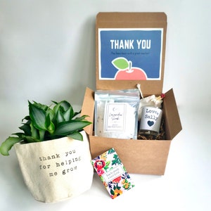 Teacher Care Package | PLANT NOT INCLUDED | Thank you for helping me grow gift box | Gift for Teacher