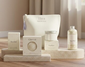 Coffret cadeau bio pour bébé – Cadeaux bébé personnalisés | Coffret cadeau baby shower unisexe fille garçon | Cadeau 1er anniversaire | à langer | Cadeau nouvelle maman