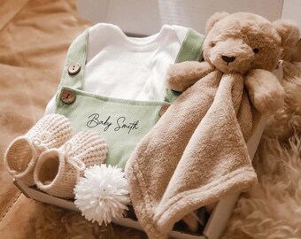 Panier personnalisé nouveau-né pour bébé garçon, future maman, cadeau nouveau-né, coffret cadeau nouveau-né, panier bébé, cadeau baby shower, ours, noël