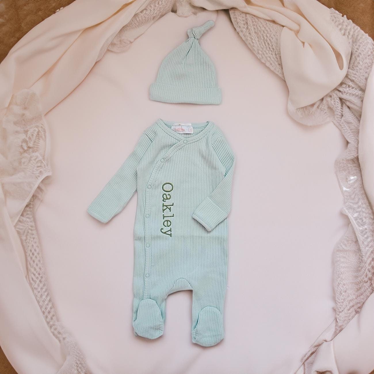 Newborn Sleepsuit Hat, Gender Neutral, Baby Clothes, New Baby - Main Image