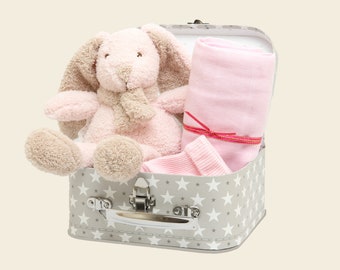 New Baby Girl Gift Hamper, Gift Set, Baby Girl Gift, Newborn gift box, New Baby Gift basket, Baby Shower Gift , Pink Bunny