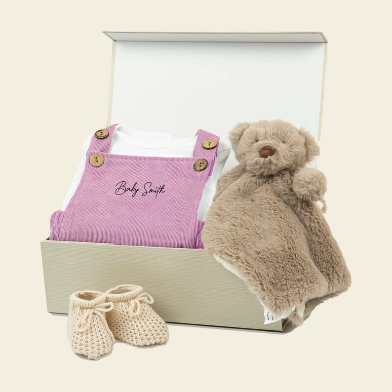 Nouveau panier bébé personnalisé, cadeau nouveau-né, cadeau bébé fille, cadeau nouveau-né, coffret cadeau nouveau-né, panier bébé, cadeau baby shower, ours, noël Rose