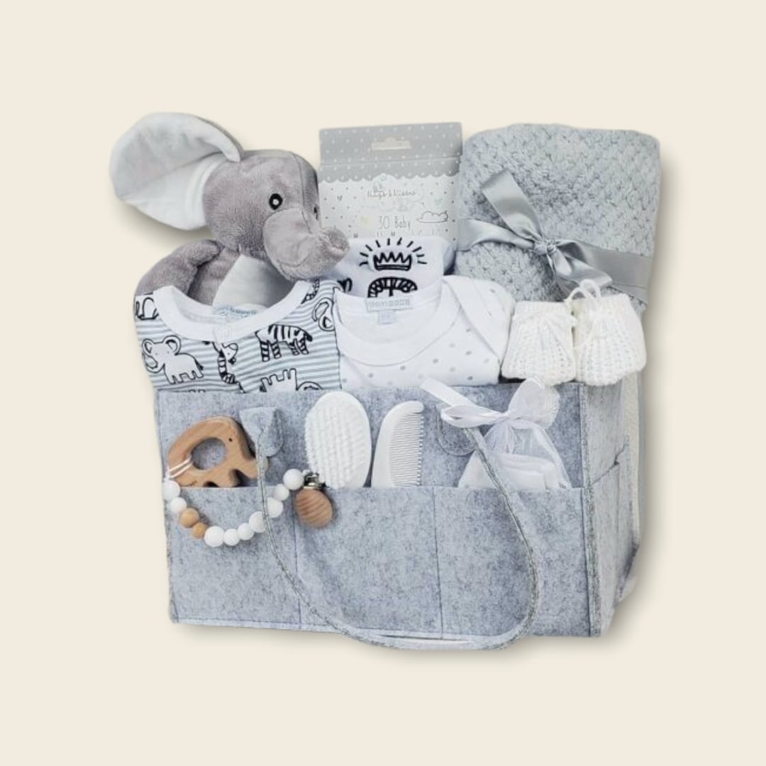 Unisex Elephant Baby Hamper, to the World Baby Basket, Nappy
