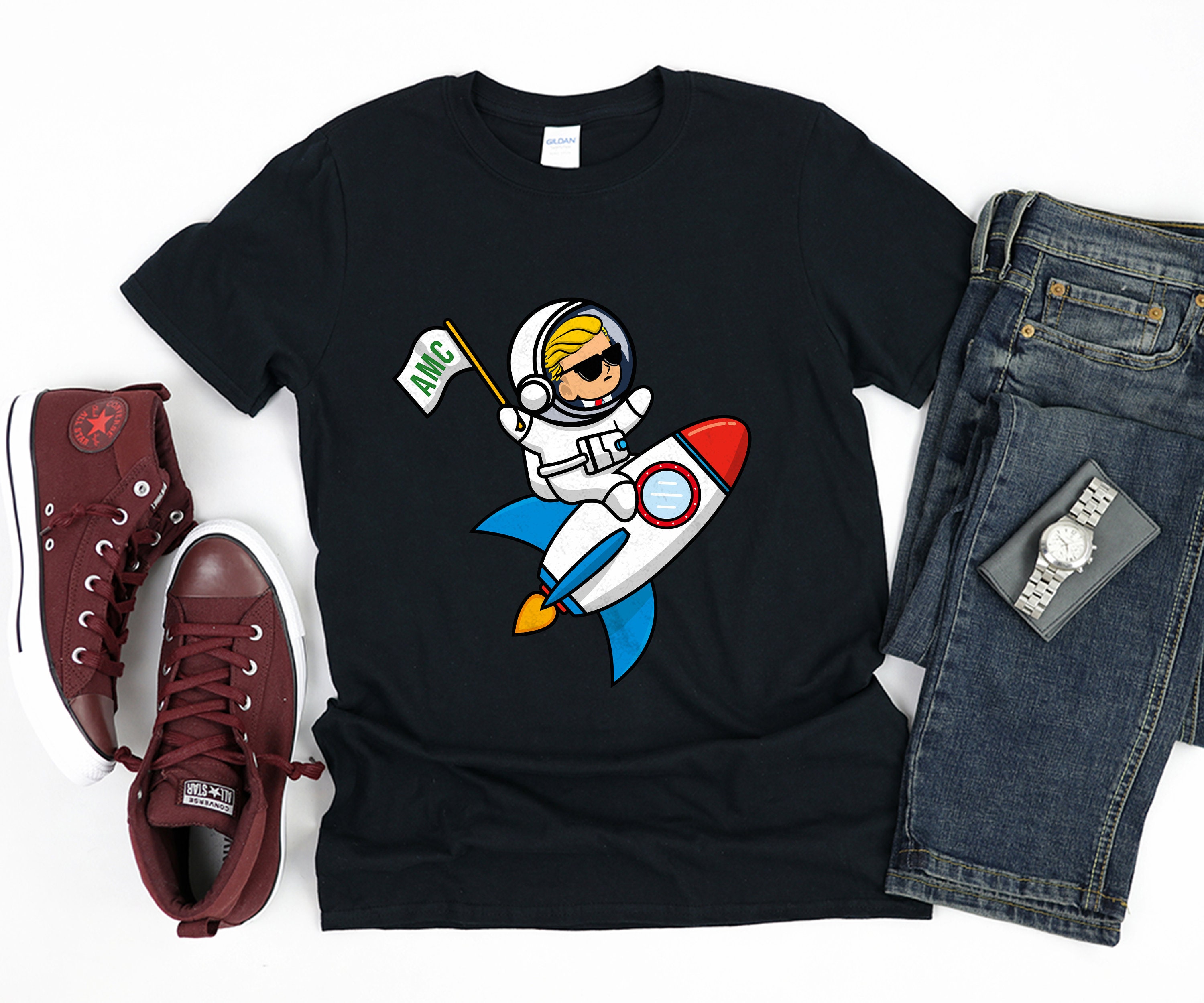 Amc To The Moon Shirt Amc Stonks Amc Wsb Wall Street Bets Etsy