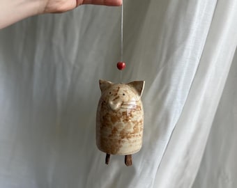 Ceramic wind chime - cat