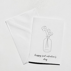 Tarjeta de regalo Happy Sad Valentine's Day para tu novia, tu mejor amiga y tu cita