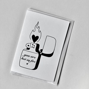Estás caliente como el fuego Tarjeta de regalo del día de San Valentín para tu novia, tu mejor amiga o tu cita