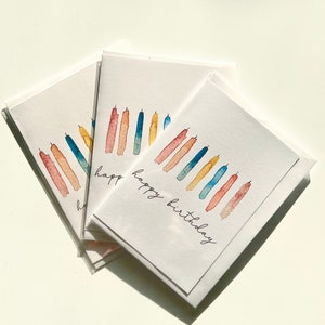 watercolor greeting card with envelope for birthdays personalizeable/ minimalistic birthday card / personalize / your name / ecofriendly