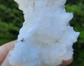 Raw STALACTITIC ARAGONITE, 166g Flos Ferri Cluster from Santa Eulalia, Mexico, Snow White Cave Crystal Specimen