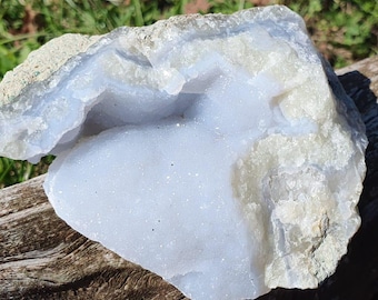 Calcedonia azul Druzy: Armonía brillante de Malawi, calidad AA