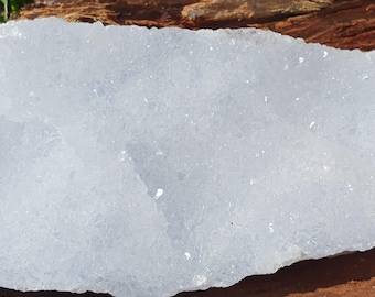 CALCEDONIA AZUL Druzy grande: Armonía brillante de Malawi, calidad AA