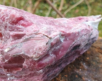 RAW RHODONITE: Vibrant Healing from Brazil, AA Quality
