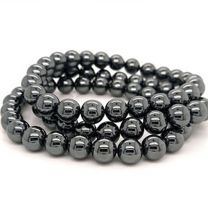 Natural HEMATITE, High-Quality GRADE A, Semi-precious Gemstone Round Beads, Size 8mm, 6mm - Approx 15.5&#39;&#39; strand
