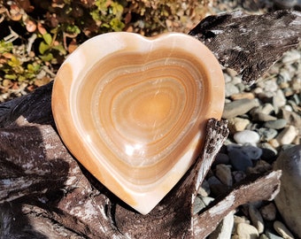 Ciotola a forma di cuore in ARAGONITE naturale, grado A
