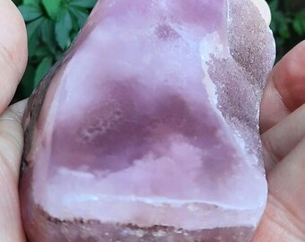 PINK ARAGONITE Polished & Raw Specimen, 307g Pakistan Crystal, Heart Chakra Calm Vibes , AAA Quality
