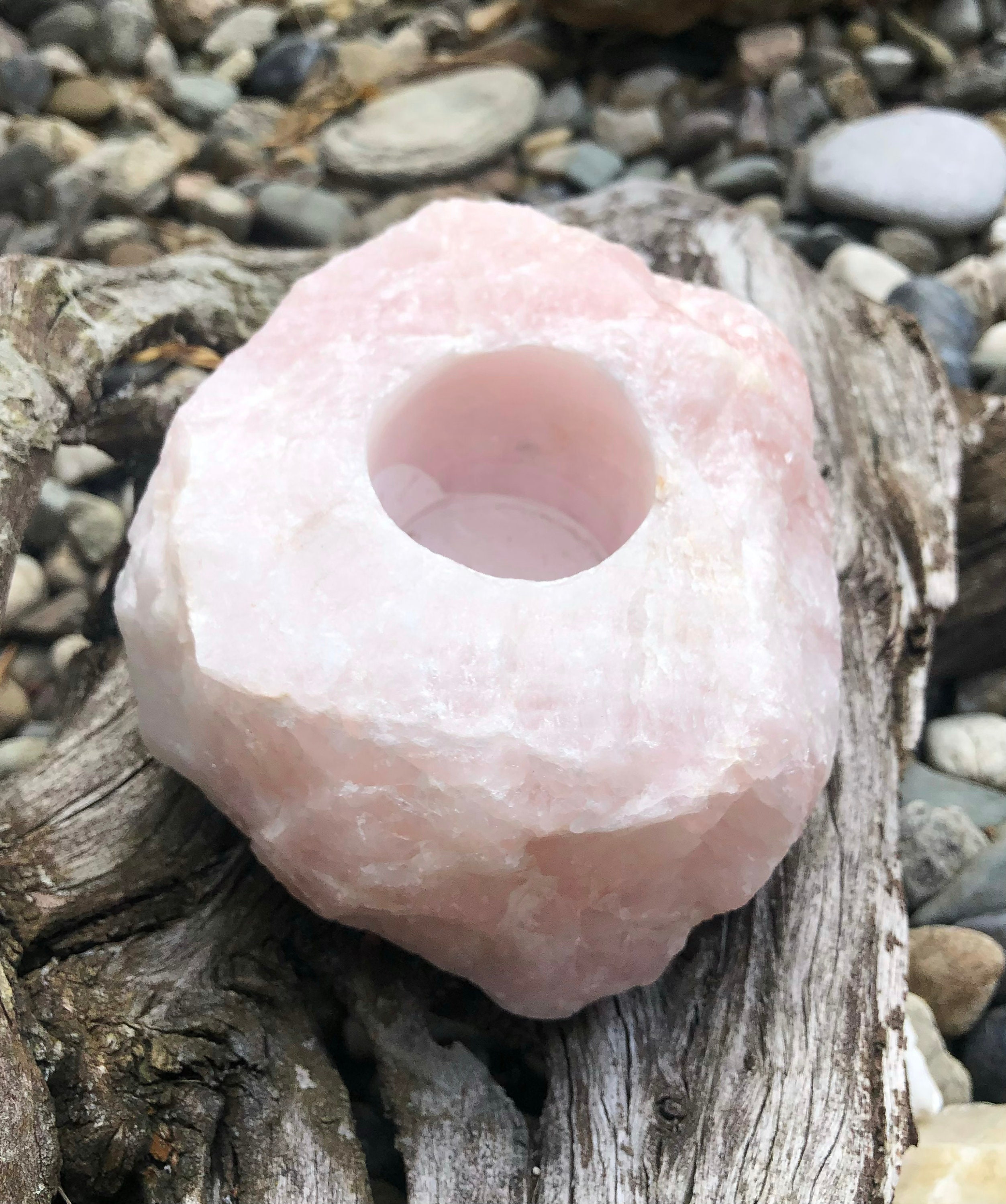 天然石ローズクォーツキャンドルホルダー、天然宝石装飾 - Etsy 日本